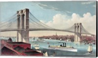 Framed Great East River Suspension Bridge
