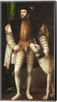 Framed Emperor Carlos V with a Dog