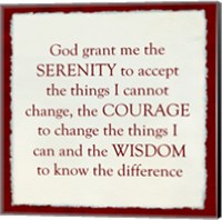 Framed Serenity Prayer - red border