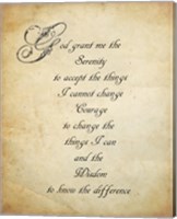Framed Serenity Prayer - quote