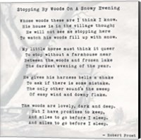 Framed Stopping By Woods On A Snowy Evening - Robert Frost