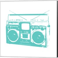 Framed Aqua Boom Box