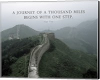Framed Journey Of A Thousand Miles Quote
