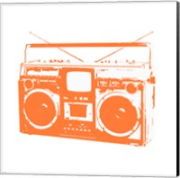 Framed Orange Boom Box