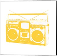 Framed Yellow Boom Box