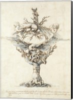 Framed Design for a Ewer with Eagles and PuttI
