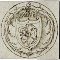 Framed Design for an Ornament or Signet Ring with the Arms of Lazarus Spengler