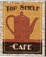 Framed 'Top Shelf Cafe' border=