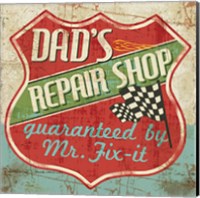 Framed Mancave IV - Dads Repair Shop