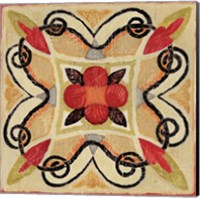 Framed Bohemian Rooster Tile Square I