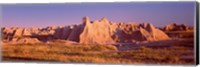 Framed Rock formations in a desert, Badlands National Park, South Dakota, USA