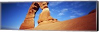 Framed Low angle view of Delicate Arch, Arches National Park, Utah, USA