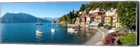 Framed Early evening view of waterfront at Varenna, Lake Como, Lombardy, Italy