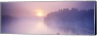 Framed Fog over a river at dawn, Vuoksi River, South Karelia, Finland