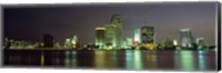 Framed Miami Skyline at Night
