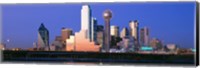 Framed Night skyline, Dallas, Texas