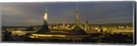 Framed Towers Illuminated At Dusk, Convention Center, Portland, Oregon, USA