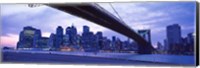 Framed Brooklyn Bridge and New York City Skyline