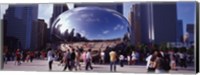 Framed USA, Illinois, Chicago, Millennium Park, SBC Plaza, Tourists walking in the park