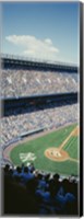 Framed High angle view of spectators watching a baseball match in a stadium, Yankee Stadium, New York City, New York State, USA