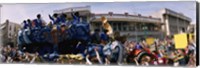 Framed Crowd of people cheering a Mardi Gras Parade, New Orleans, Louisiana, USA