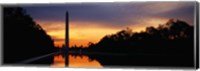 Framed Silhouette of an obelisk at dusk, Washington Monument, Washington DC, USA