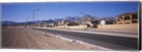 Framed Houses in a row along a road, Las Vegas, Nevada, USA