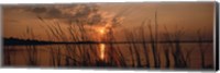 Framed Sunset over a lake, Lake Travis, Austin, Texas