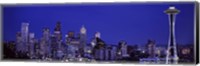 Framed Seattle Skyline at Night