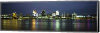 Framed Ohio River Skyline at Night