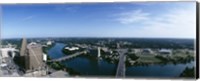 Framed High angle view of a river passing through a city, Austin, Texas, USA