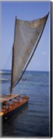 Framed Canoe in the sea, Honolulu, Pu'uhonua o Honaunau National Historical Park, Honaunau, Hawaii, USA