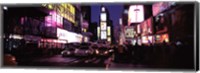 Framed Street scene at night, Times Square, Manhattan, New York City