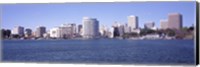 Framed Skyscrapers in a lake, Lake Merritt, Oakland, California, USA