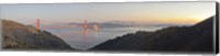 Framed Goden Gate Bridge view from Hawk Hill, San Francisco, Califorina
