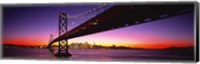 Framed San Francisco Bay Bridge with Purple Night Sky