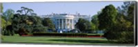 Framed Lawn in front of a government building, White House, Washington DC, USA