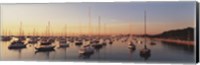 Framed Sunset & harbor Chicago IL USA