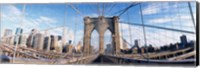 Framed Railings of a bridge, Brooklyn Bridge, Manhattan, New York City, New York State, USA, (pre Sept. 11, 2001)