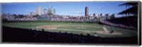 Framed Baseball match in progress, Wrigley Field, Chicago, Cook County, Illinois, USA