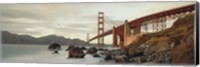 Framed Low angel view of Golden Gate Bridge