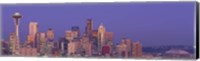 Framed USA, Washington, Seattle, cityscape at twilight