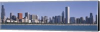 Framed Chicago skyline from the lake, IL