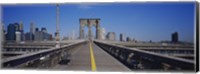 Framed Bench on a bridge, Brooklyn Bridge, Manhattan, New York City, New York State, USA