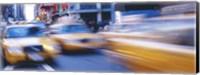 Framed Yellow taxis on the road, Times Square, Manhattan, New York City, New York State, USA