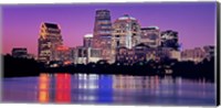 Framed USA, Texas, Austin, View of an urban skyline at night