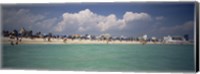 Framed Tourists on the beach, Miami, Florida, USA