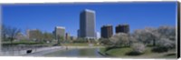 Framed Skyscrapers near a canal, Brown's Island, Richmond, Virginia, USA