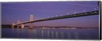 Framed Low angle view of a bridge at dusk, Oakland Bay Bridge, San Francisco, California, USA