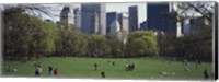 Framed Group of people in a park, Central Park, Manhattan, New York City, New York State, USA